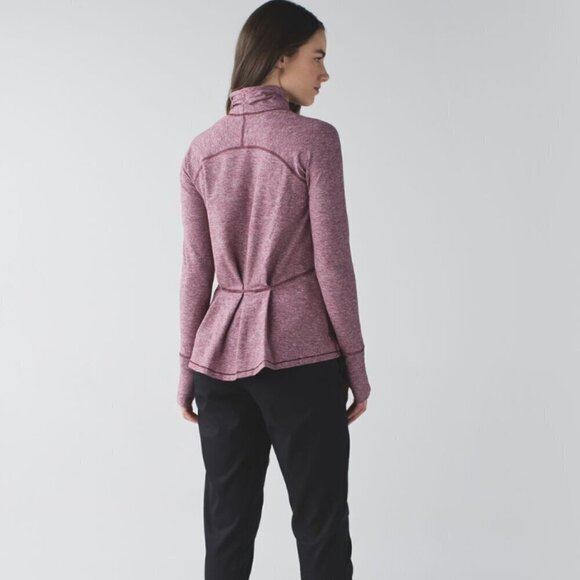 Lululemon Warm Your Core Long Sleeve Tee Heathered Bordeaux Drama - Picture 5 of 5